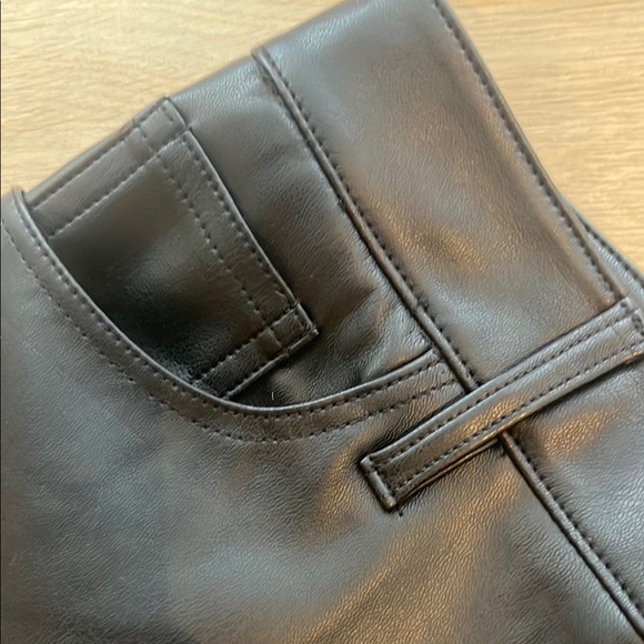 Joe's Jeans Black Faux Leather Wide Leg Pants - Picture 3 of 10